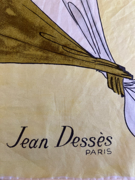 Jean Desses Rare 1950s Silk Scarf
