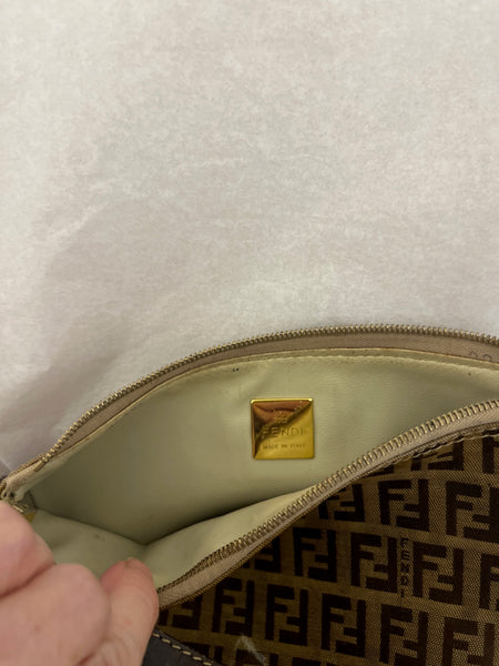 FENDI Pochette in Zucca PVC w/Leather Strap