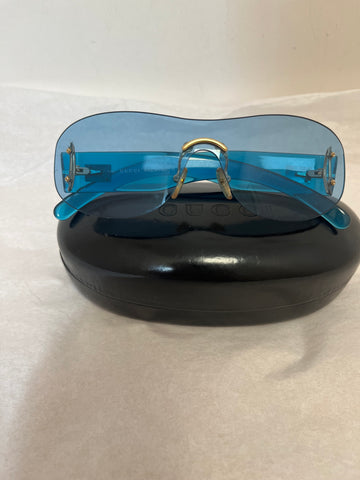 Gucci 1990s Blue Sunglasses (as new) with Case