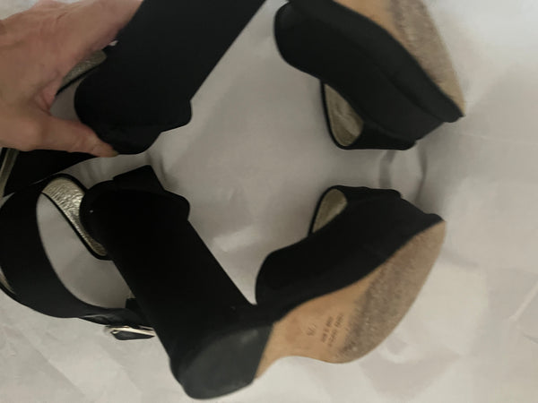 Dolce & Gabbana Black Satin Peep Toe Shoes 39