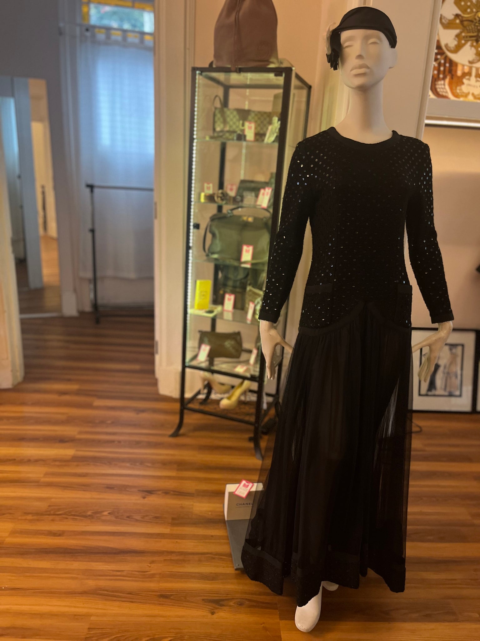 Chanel Vintage Gown w/Sequins and Tulle