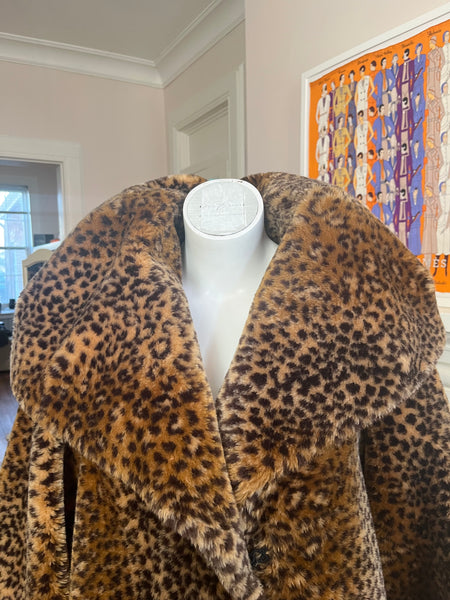 Monterey Vintage Leopard Print Coat M