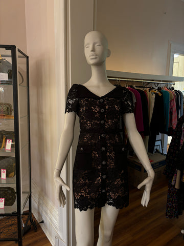 Self-Portrait Lace Cocktail Dress with Belt Size 0