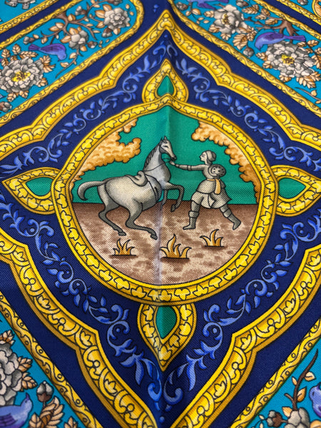 HERMES "QALAMAN" SILK SCARF 35"x35"
