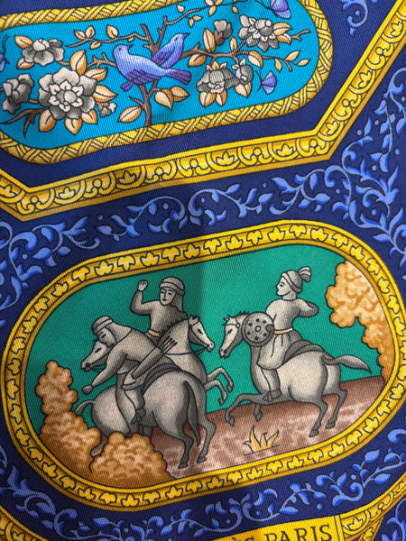 HERMES "QALAMAN" SILK SCARF 35"x35"