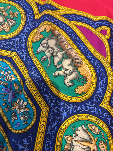 HERMES "QALAMAN" SILK SCARF 35"x35"