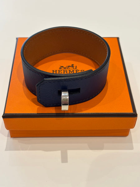 HERMES 2004 (H) Dark Blue Hip Hop Bracelet