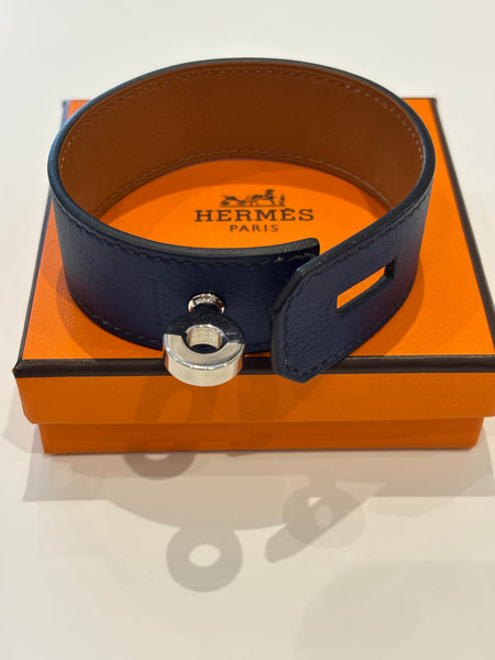 HERMES 2004 (H) Dark Blue Hip Hop Bracelet
