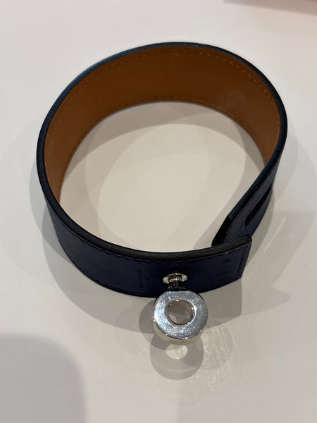 HERMES 2004 (H) Dark Blue Hip Hop Bracelet