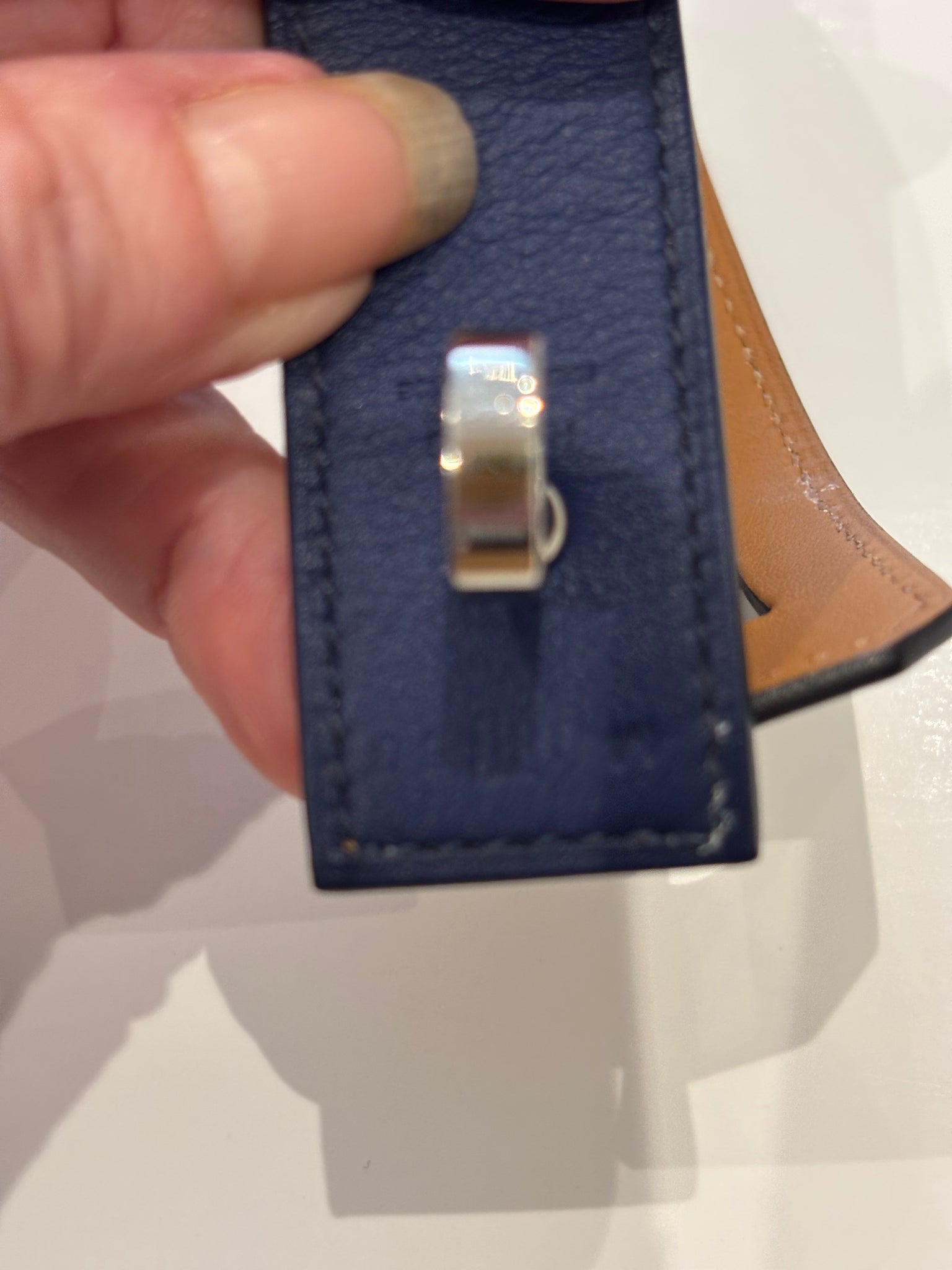 HERMES 2004 (H) Dark Blue Hip Hop Bracelet