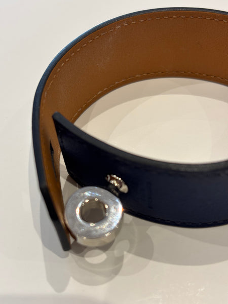 HERMES 2004 (H) Dark Blue Hip Hop Bracelet