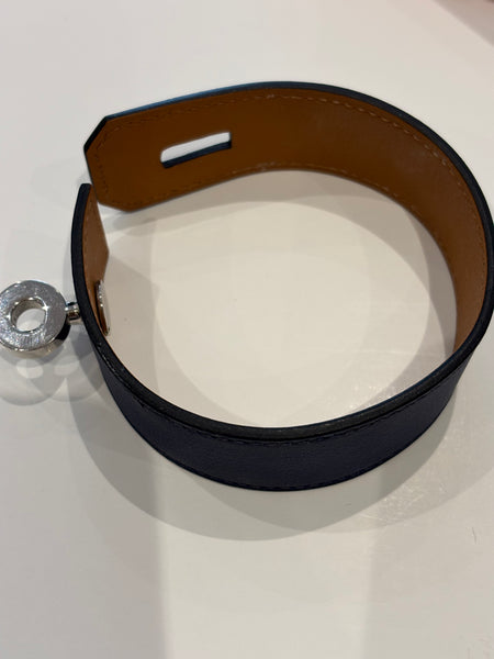 HERMES 2004 (H) Dark Blue Hip Hop Bracelet