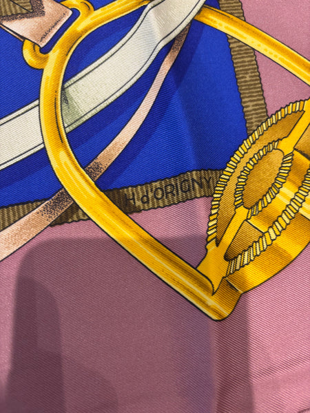 Hermes "Grand Manege" 35"x35" Silk Scarf with Hermes Envelope.