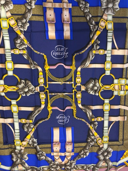 Hermes "Grand Manege" 35"x35" Silk Scarf with Hermes Envelope.