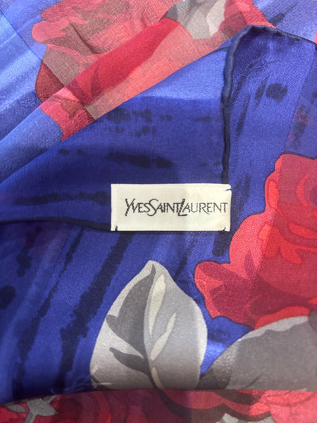 Yves Saint Laurent New Old Stock Mousseline Silk Scarf w/COA and Packaging