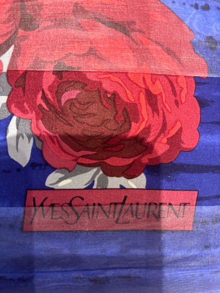 Yves Saint Laurent New Old Stock Mousseline Silk Scarf w/COA and Packaging
