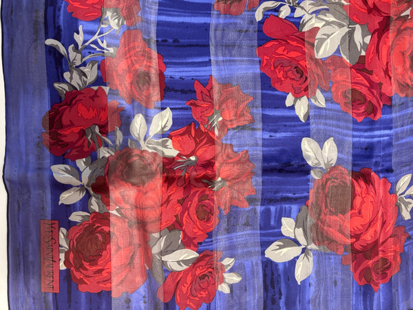 Yves Saint Laurent New Old Stock Mousseline Silk Scarf w/COA and Packaging