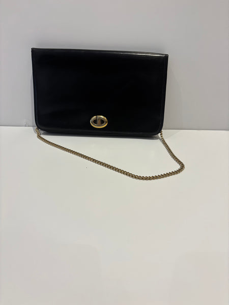 Christian Dior 1980s Classic Black Leather Handbag