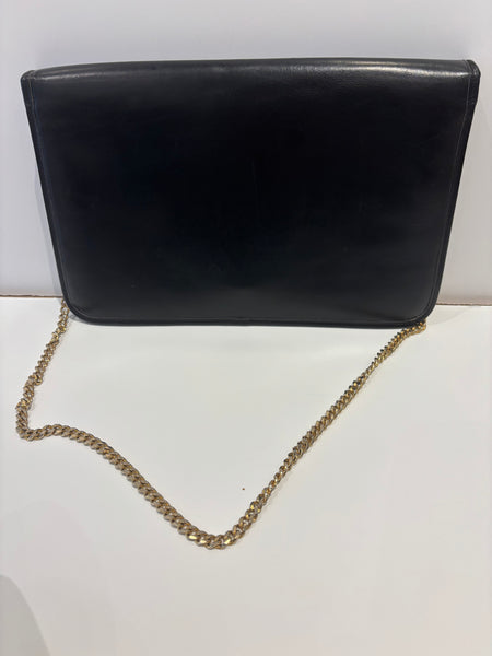 Christian Dior 1980s Classic Black Leather Handbag