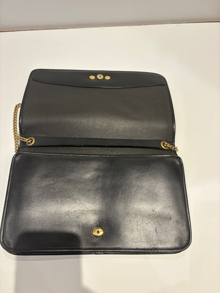 Christian Dior 1980s Classic Black Leather Handbag