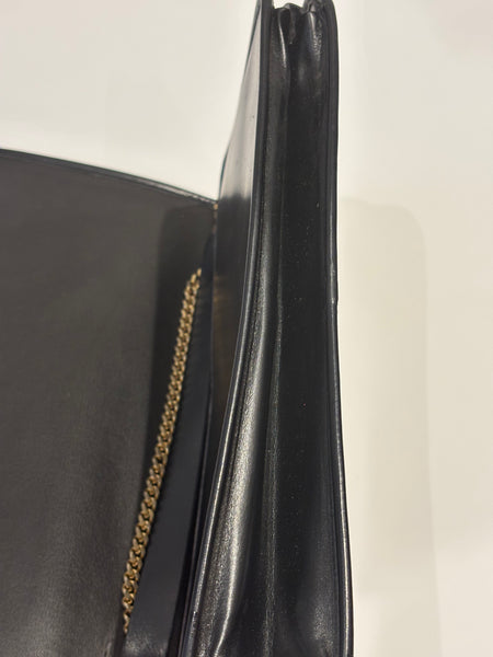 Christian Dior 1980s Classic Black Leather Handbag