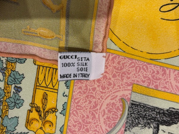 Gucci 1990s Silk Scarf 34"x34"
