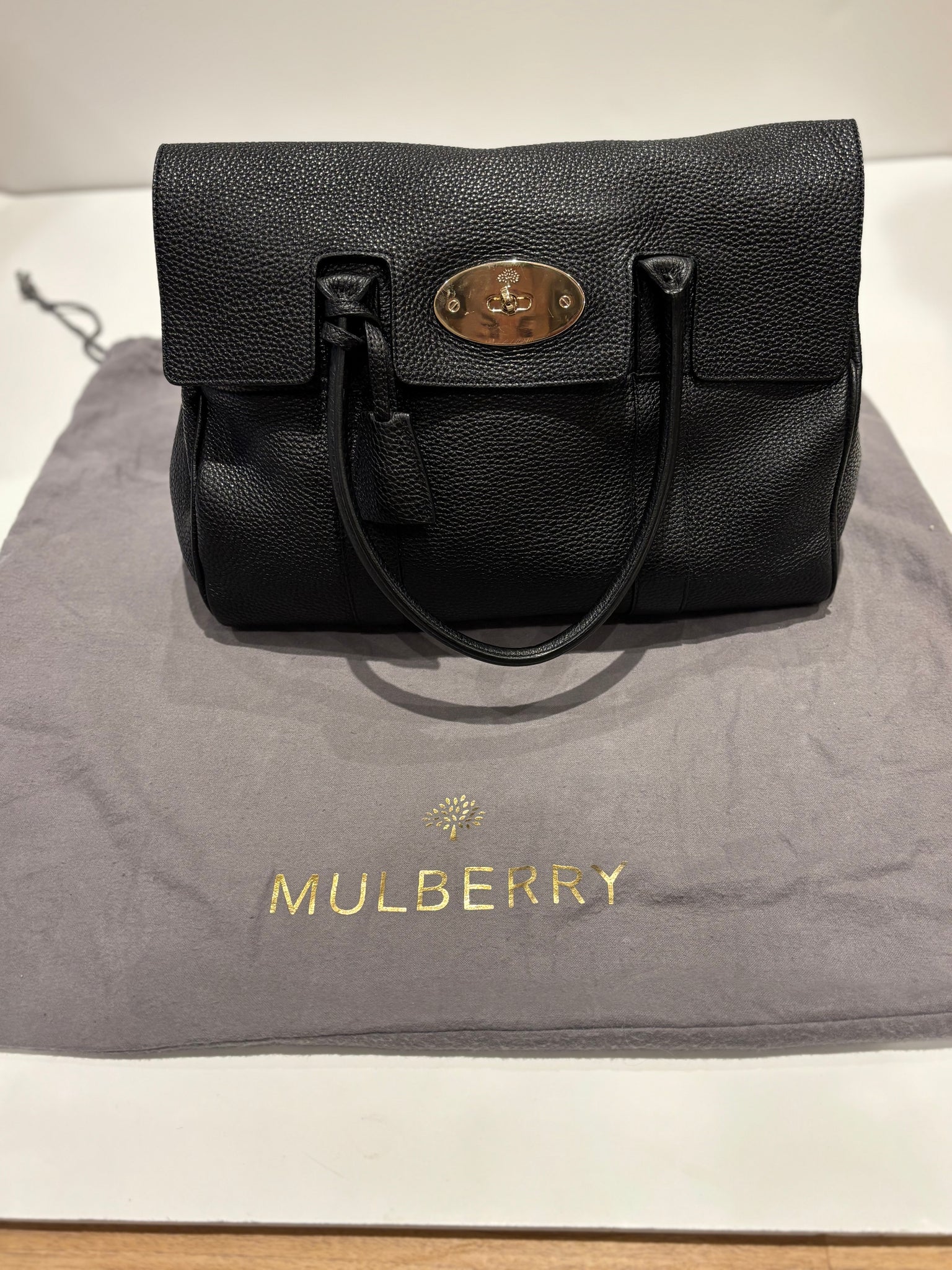 Mulberry Bayswater Black Textured Leather Tote