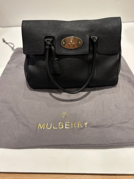 Mulberry Bayswater Black Textured Leather Tote