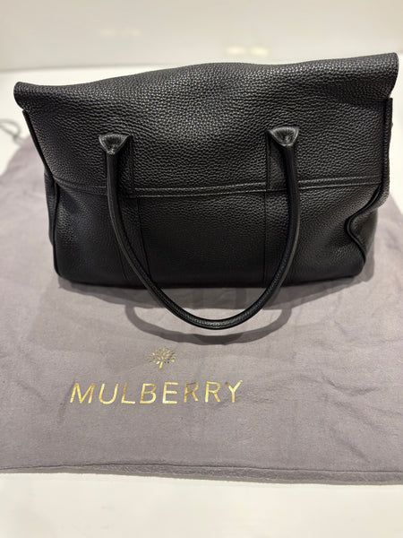 Mulberry Bayswater Black Textured Leather Tote