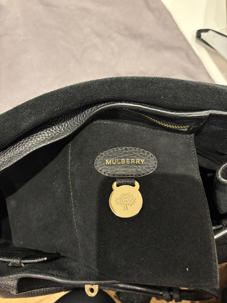 Mulberry Bayswater Black Textured Leather Tote