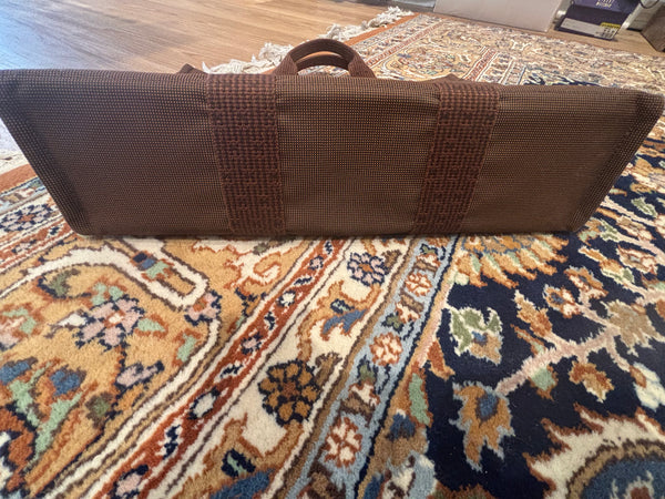 Hermes Vintage Brown Herline MM Tote Bag w/Entrupy Certificate