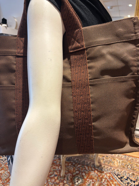 Hermes Vintage Brown Herline MM Tote Bag w/Entrupy Certificate