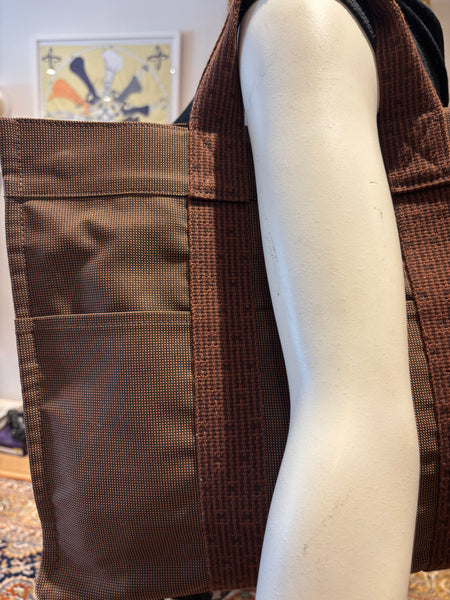 Hermes Vintage Brown Herline MM Tote Bag w/Entrupy Certificate