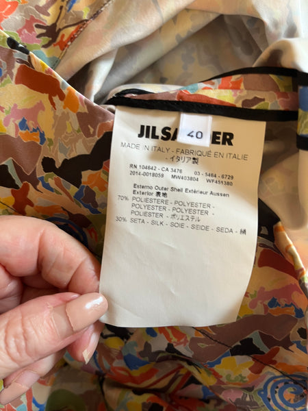 Jil Sander Polyester/Silk Abstract Pattern Dress 40 (ITL) Never Worn