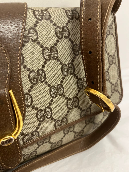 Gucci Vintage Coated Canvas and Leather GG Monogram Crossbody