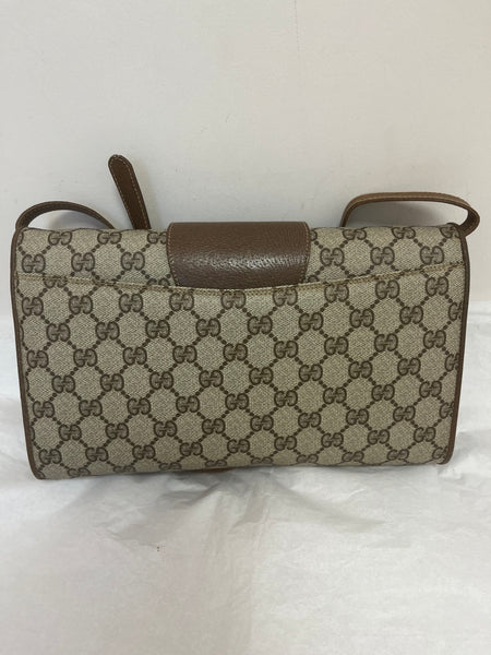 Gucci Vintage Coated Canvas and Leather GG Monogram Crossbody