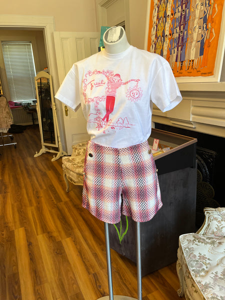 Emilio Pucci T-Shirt Never Worn w/Giorgia Giannini Tweed Cotton Shorts