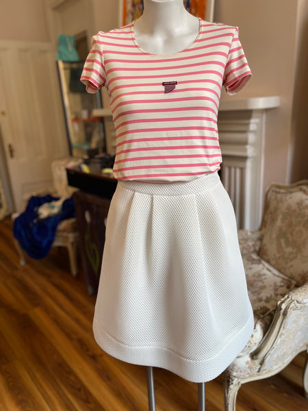 Pink Tartan Skirt (S) NWT w/Saint James France T-Shirt
