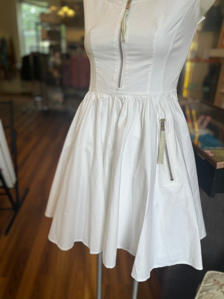 Prada White Cotton Dress (40 Itl33-27-34)