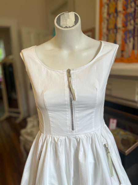 Prada White Cotton Dress (40 Itl33-27-34)