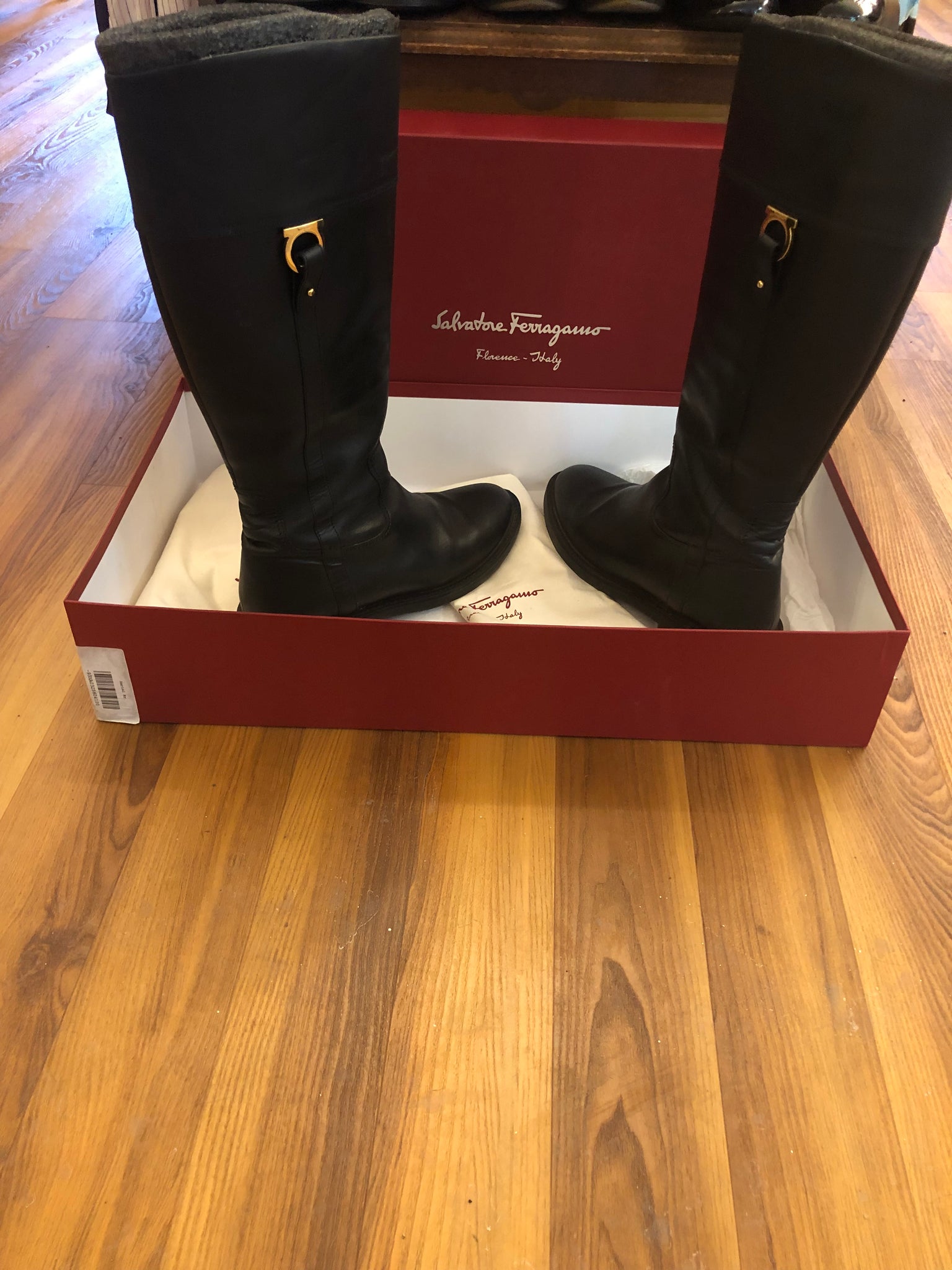 Salvatore Ferragamo  NEW Leone Leather Boots Size 10