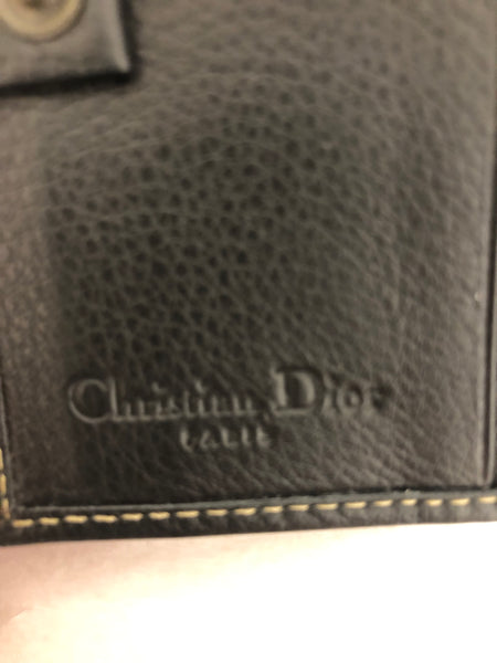 Christian Dior Black Calfskin Saddle Wallet