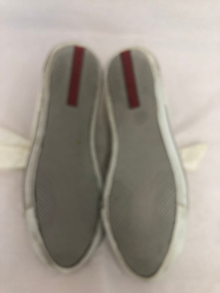 PRADA White Patent Leather Women's Sneakers Size 37