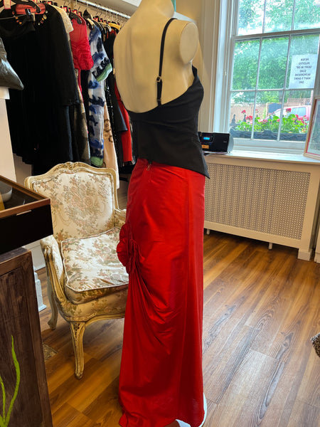 Pat McDonagh Red Silk Skirt