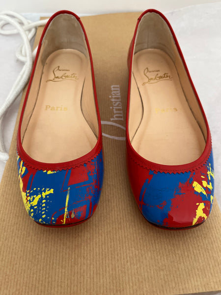 Louboutin Paint Splatter Flats 35.5