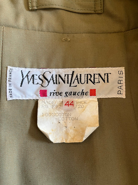 Yves Saint Laurent 1980s Trench 44 Fr