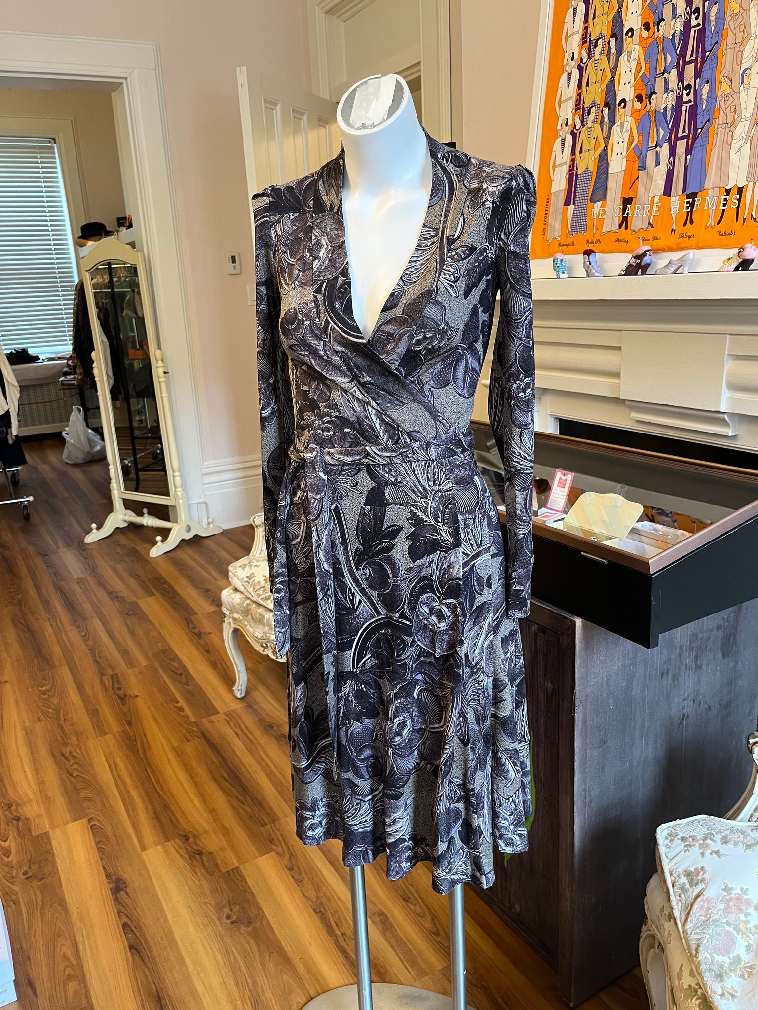 Diane Von Furstenberg "Boka" Silk Jersey Wrap Dress 4US