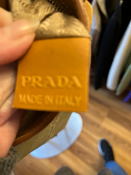 Prada Small Canvas and Leather Canapa Logo Crossbody