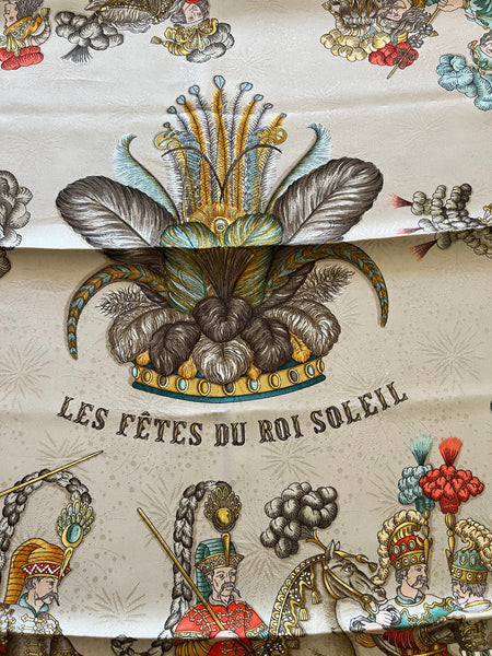 Hermes "Les Fetes du Roi Soleil" 35"x35" Silk Damask Scarf