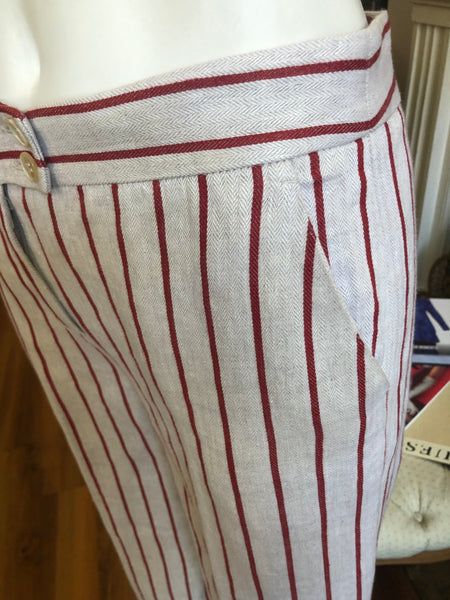 ETRO Linen Striped Pants 42 (ITL)